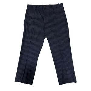 Lauren Ralph Lauren Men's Navy Pinstrips Classic-Fit Dress Pants Size 36W 30L